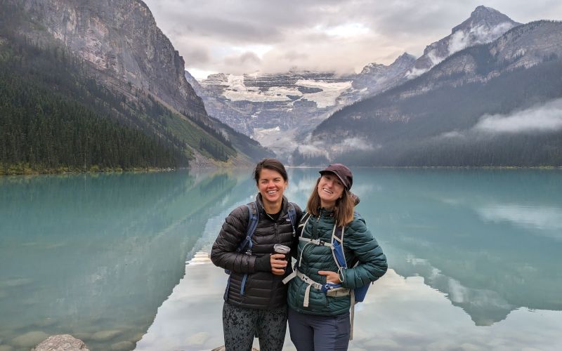 Emily With Her Best Friend Before a Hike