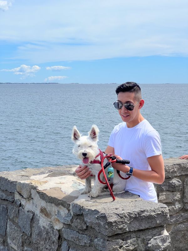 Gregg & Howie Taking a Rest on the Cliffs of Newport