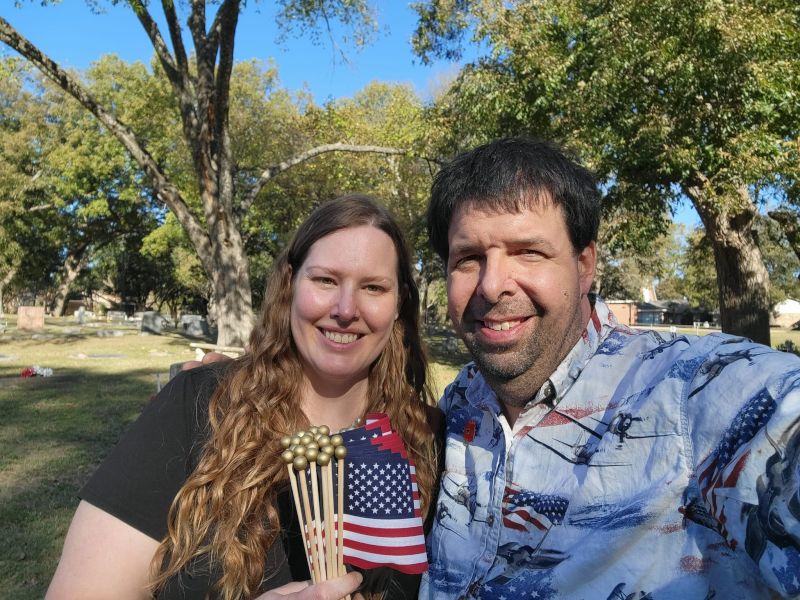 Volunteering Placing Flags on Veterans' Graves